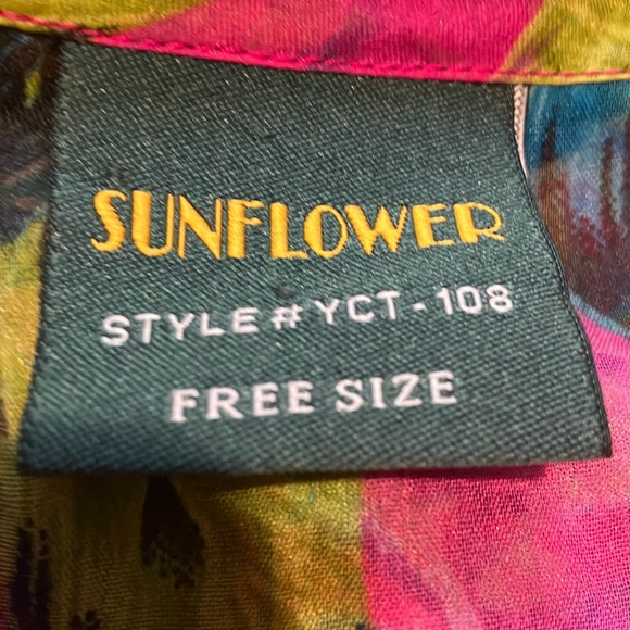 Vibrant Pink and Green Sheer Cover-Up - Picture 5 of 5